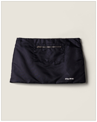 Miu Miu Technical Gazar and Fleece Skirt