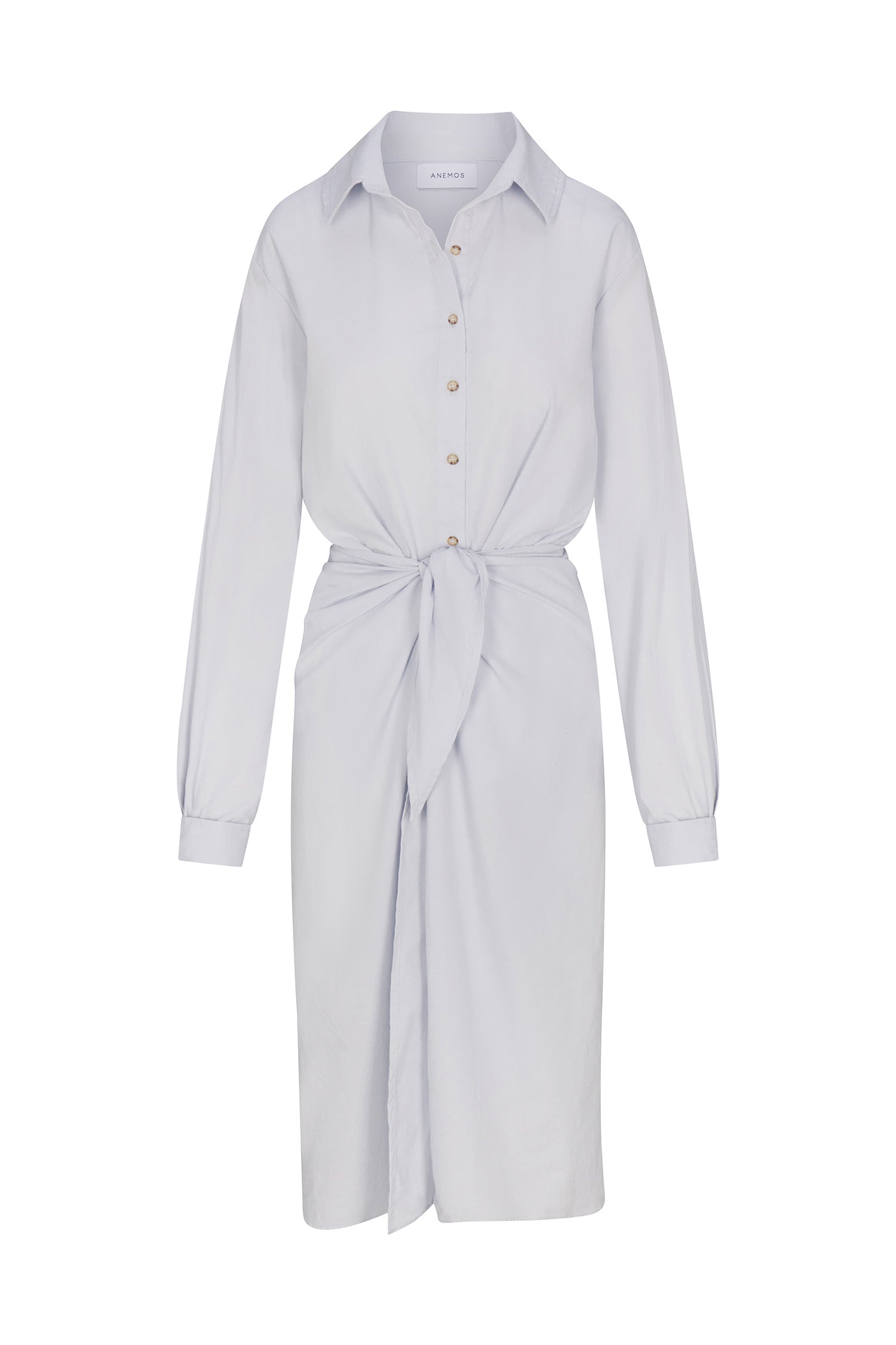 Image of L.A. Button-Down Wrap Midi Dress in Stretch Cotton