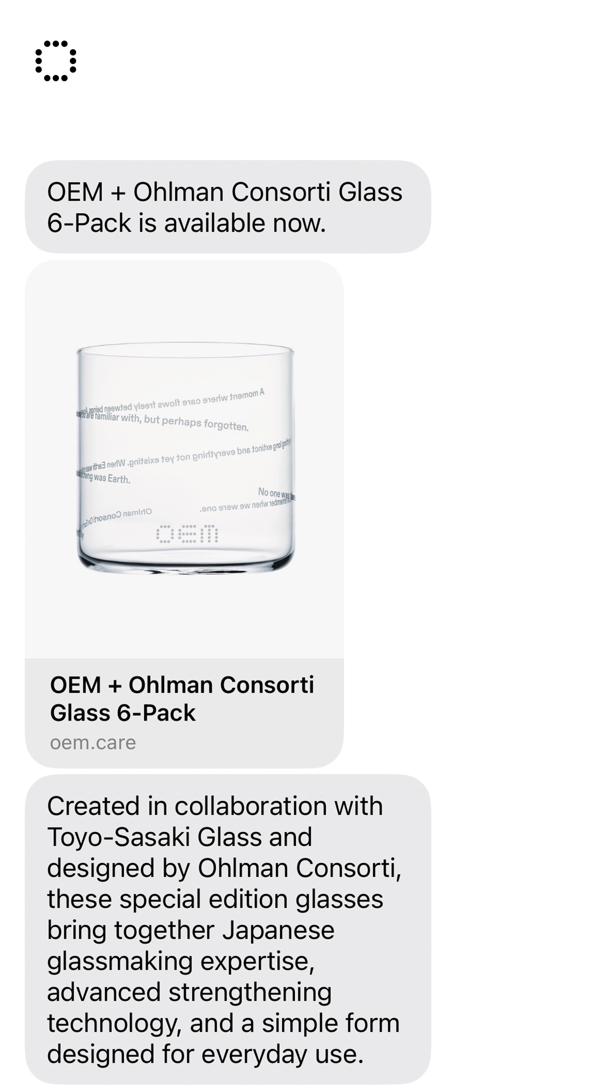 OEM + Ohlman Consorti Glass 6-Pack