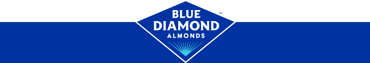 Blue Diamond Almonds logo on a blue background.