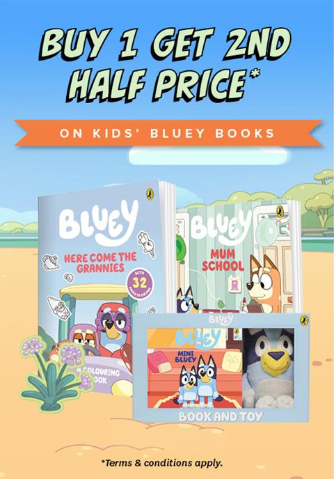 Buy 1 Get 2nd Half Price on Kids' Bluey Books