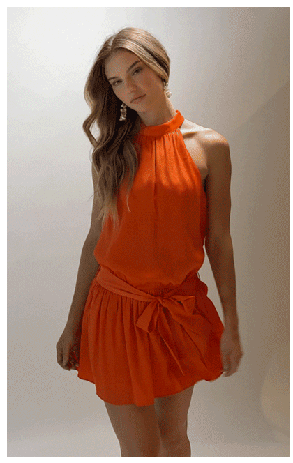 Gwen Low Waist Mock Neck Mini Dress
