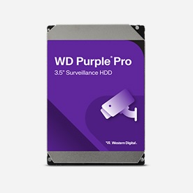 WD Purple Pro 3.5" Surveillance HDD with a purple label and security camera icon.