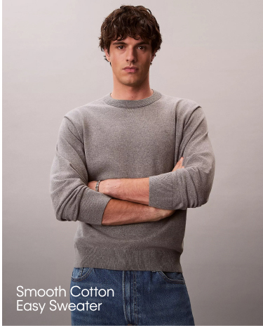 Smooth Cotton Easy Sweater