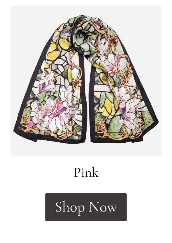 Pink Tiffany glass silk scarf