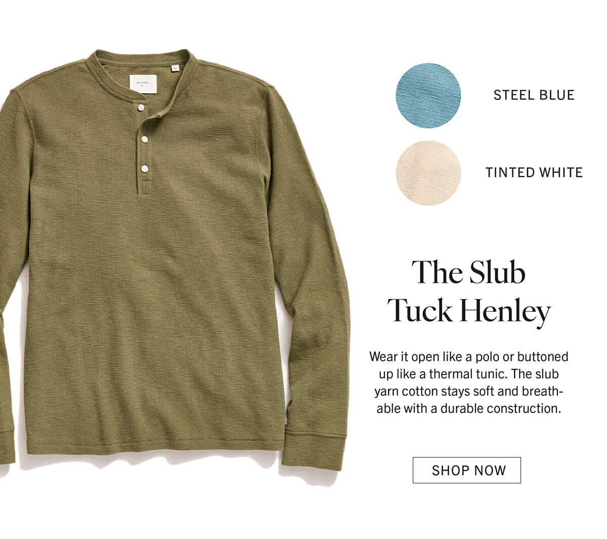 Slub Tuck Henley