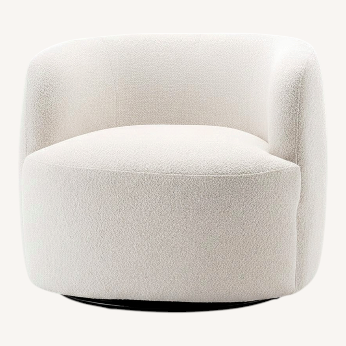Image of Bruschi 34" Wide Boucle Polyester Upholstered Swivel Armchair