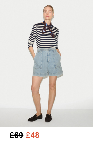 Denim Patch Pocket Short