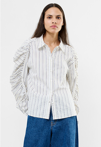 Cambria Stripe Cotton Button Down Shirt