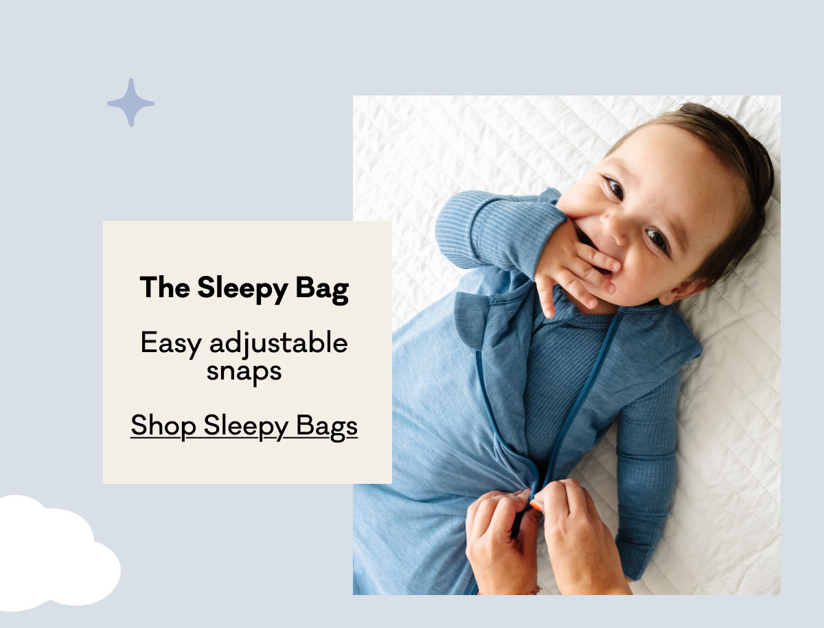 The Sleepy Bag | Easy adjustable snaps | Shop Sleepy Bags
