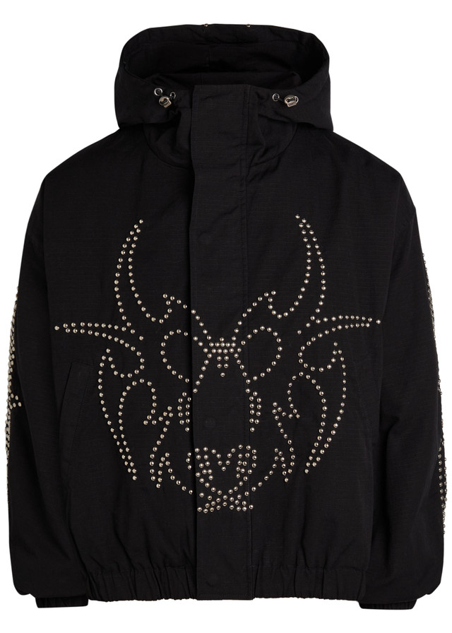 CHEW FOREVER Roach studded hooded parka jacket