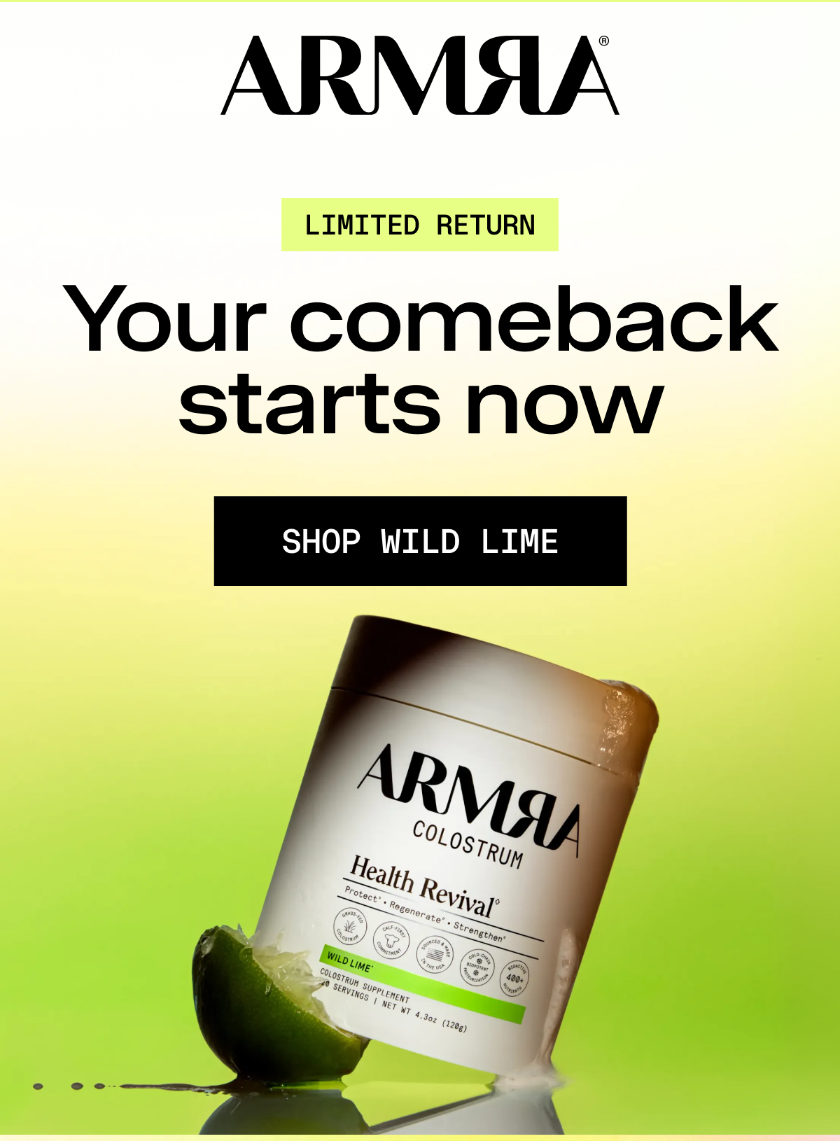Your comeback starts now