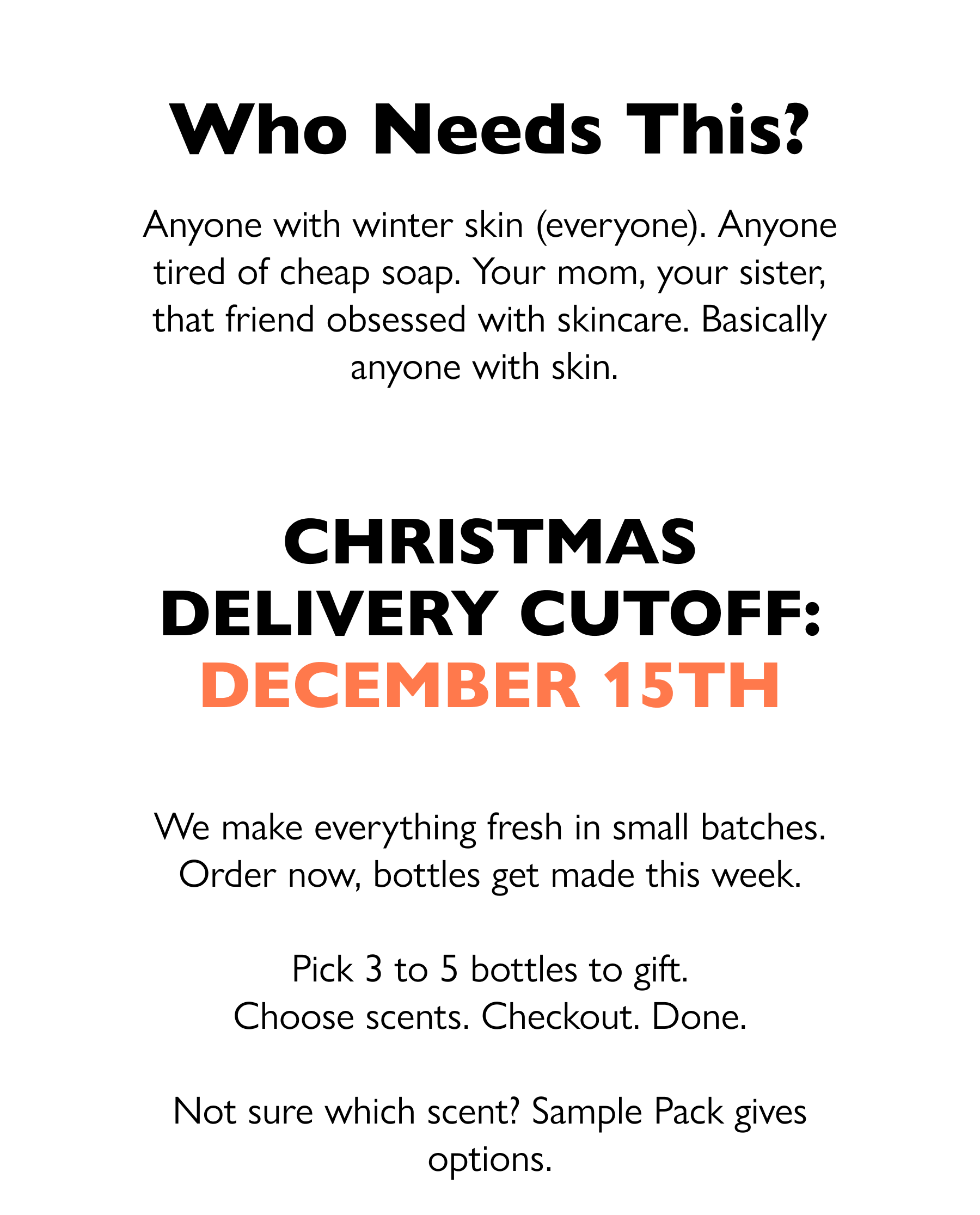CHRISTMAS DELIVERY CUTOFF: DECEMBER 15TH