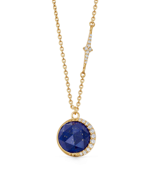 Gold Lapis Pendant Necklace
