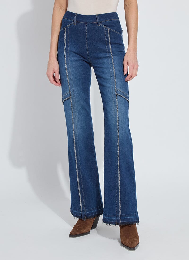 Image of Felicity Fringe Wide Leg Denim Trouser