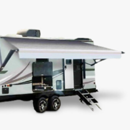 A white RV awning.