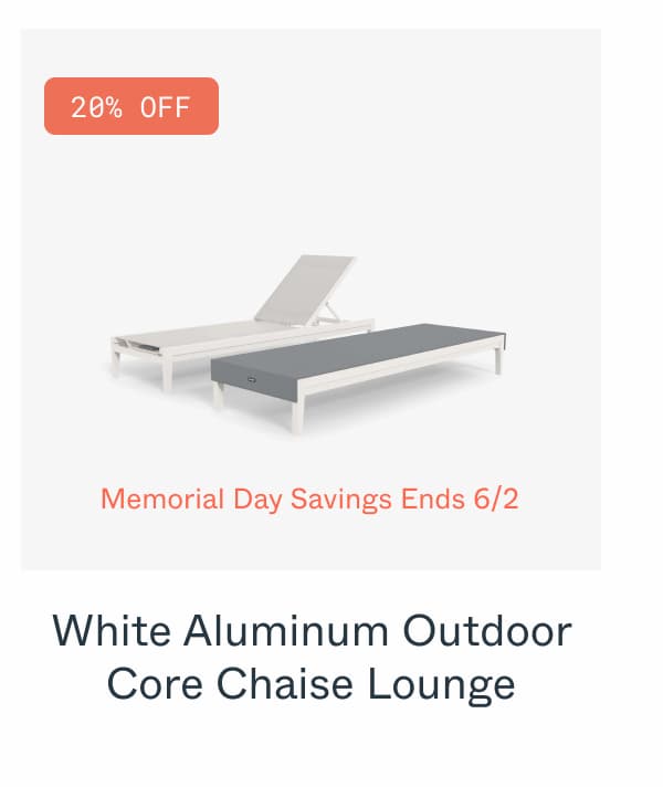 White Aluminum Outdoor Core Chaise Lounge