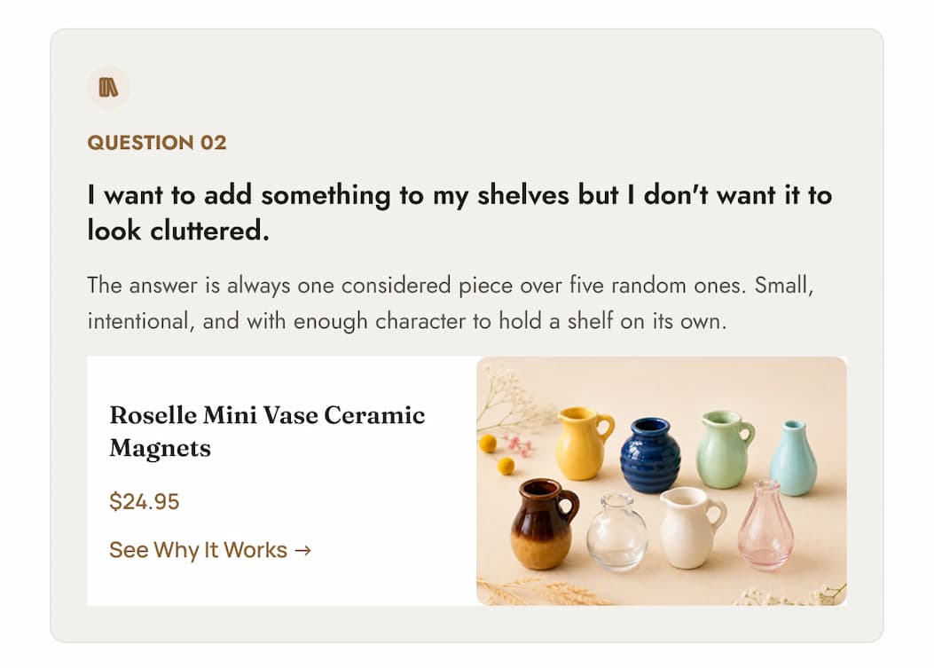 Roselle Mini Vase Ceramic Magnets