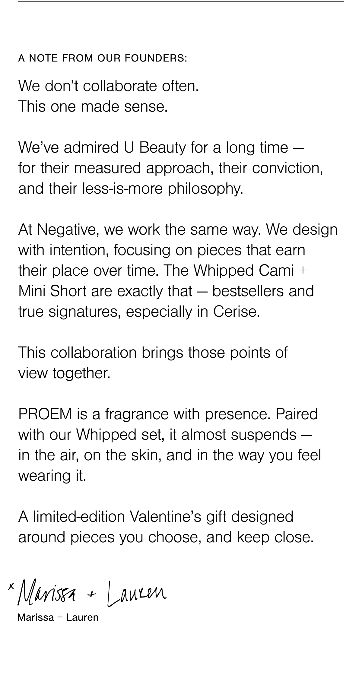 A note from our founders: "We don’t collaborate often. This one made sense. A limited-edition Valentine’s gift designed around pieces you choose, and keep close."