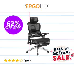 Ergolux Elite Ergonomic Mesh Office Chair with Footrest (Black) Product Image