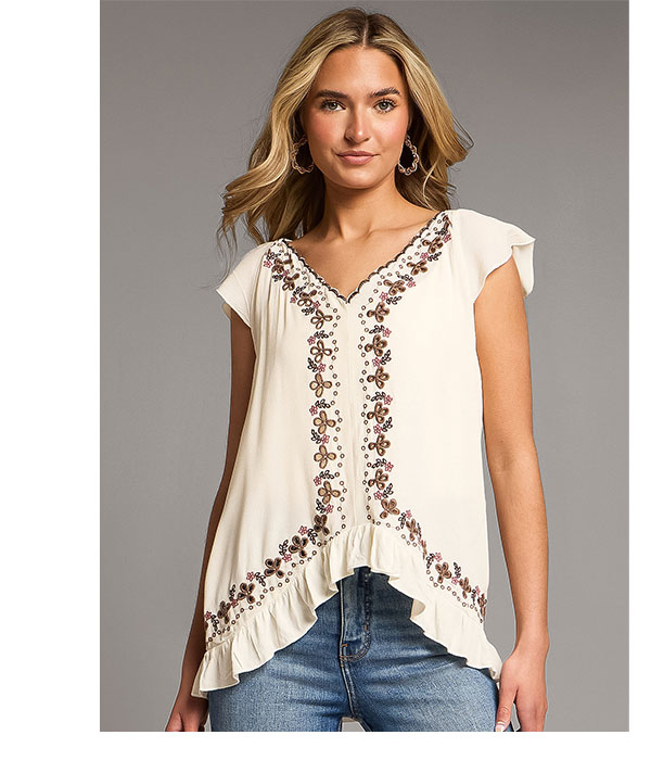 Floral Embroidered Top