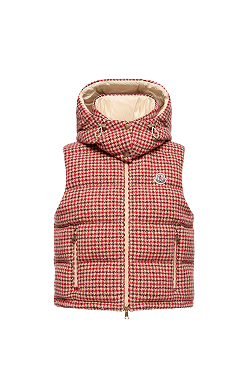Niverolle Houndstooth Wool Blend Down Vest