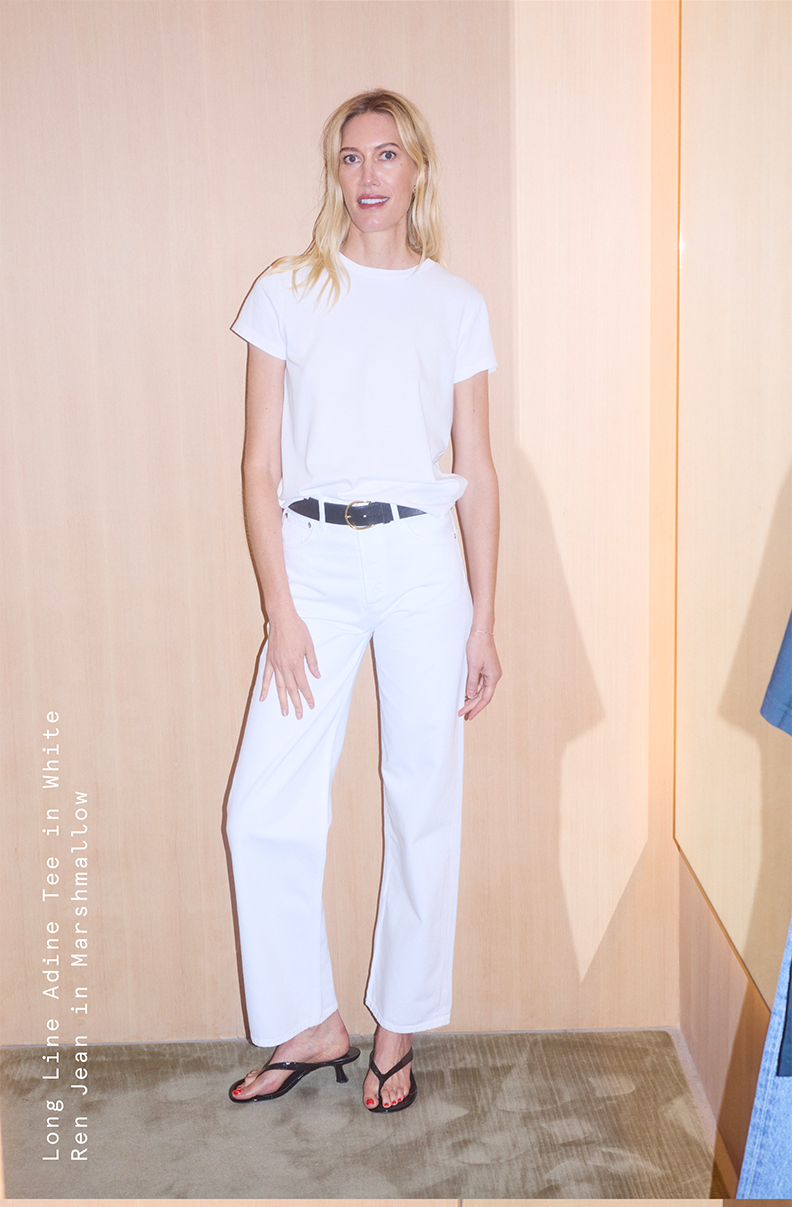 Long Line Adine Tee in White / Ren Jean in Marshmallow
