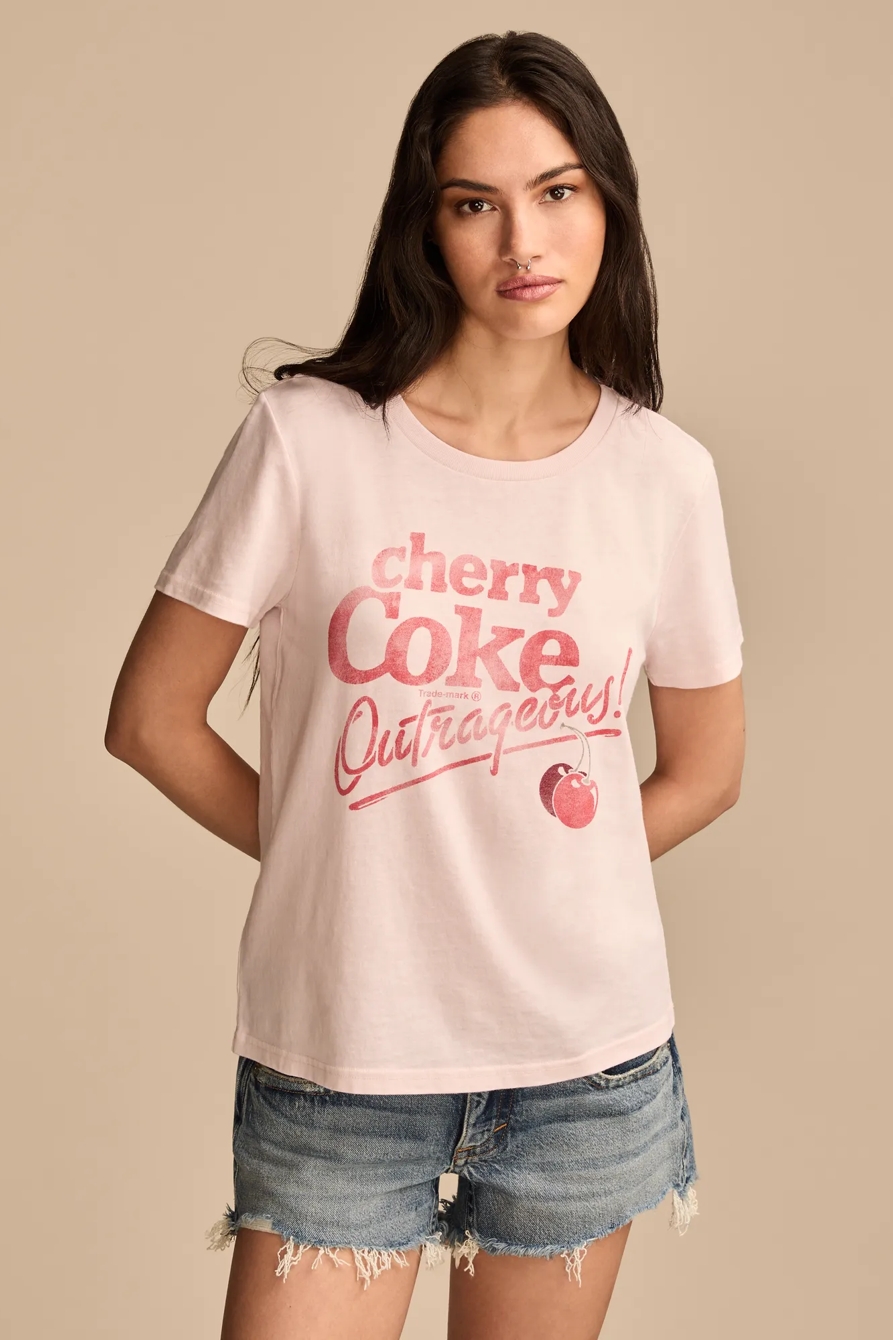 Image of Lucky Brand Cherry Coke Classic Crew in Pink Dogwood