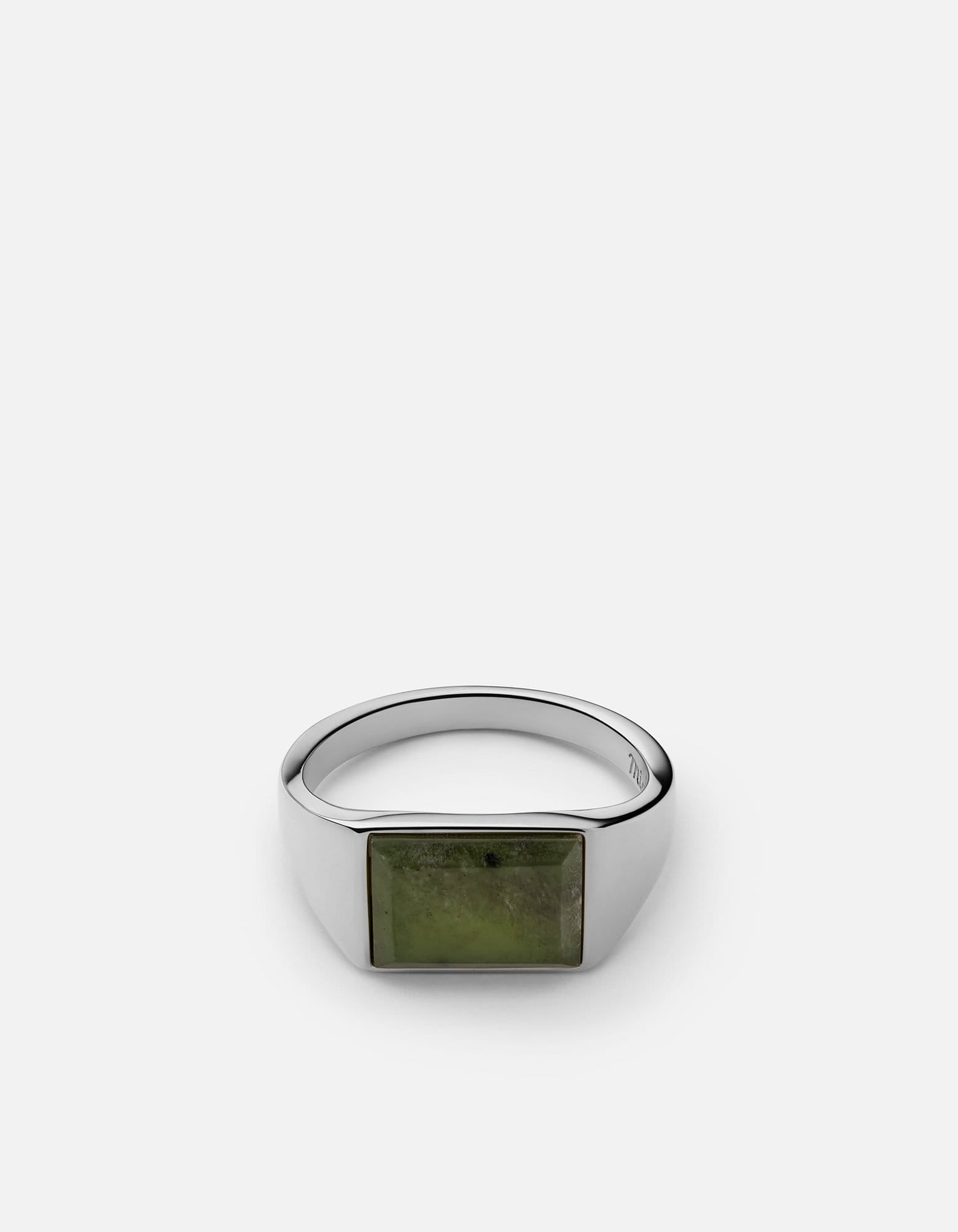 Image of Lennox Jasper Signet Ring, Sterling Silver