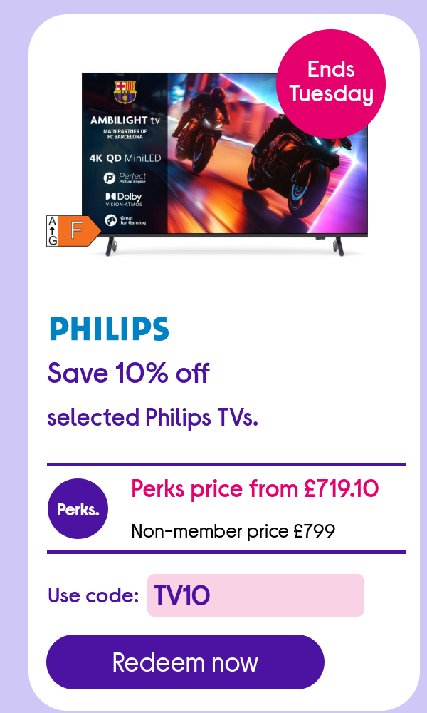 Save 10% on selected Philips TVs