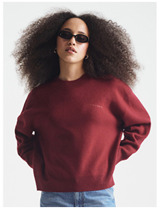 Women Brooklyn Waffle Sweater Windsor Wine