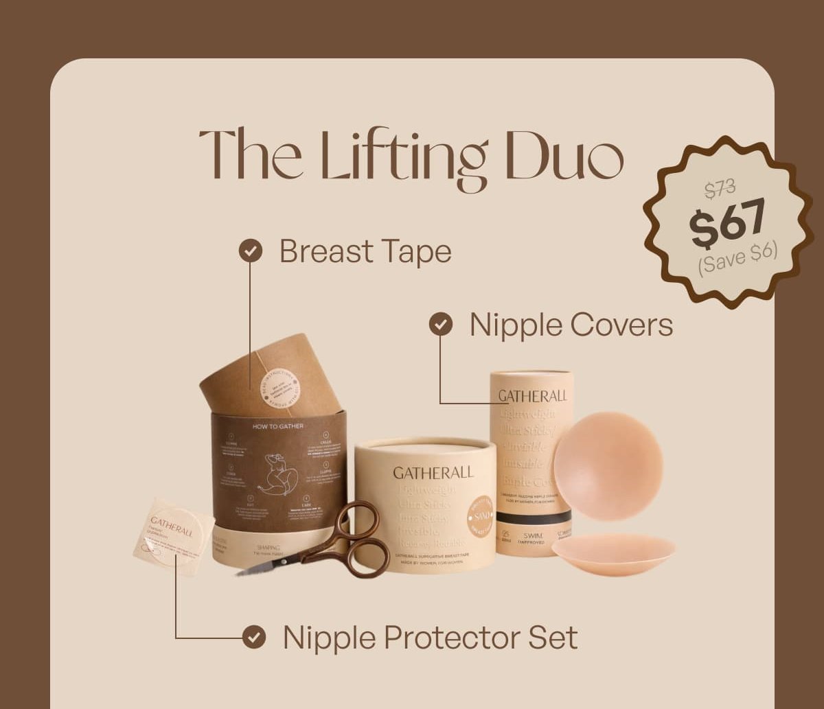 The Lifting Duo Breast Tape Nipple Covers