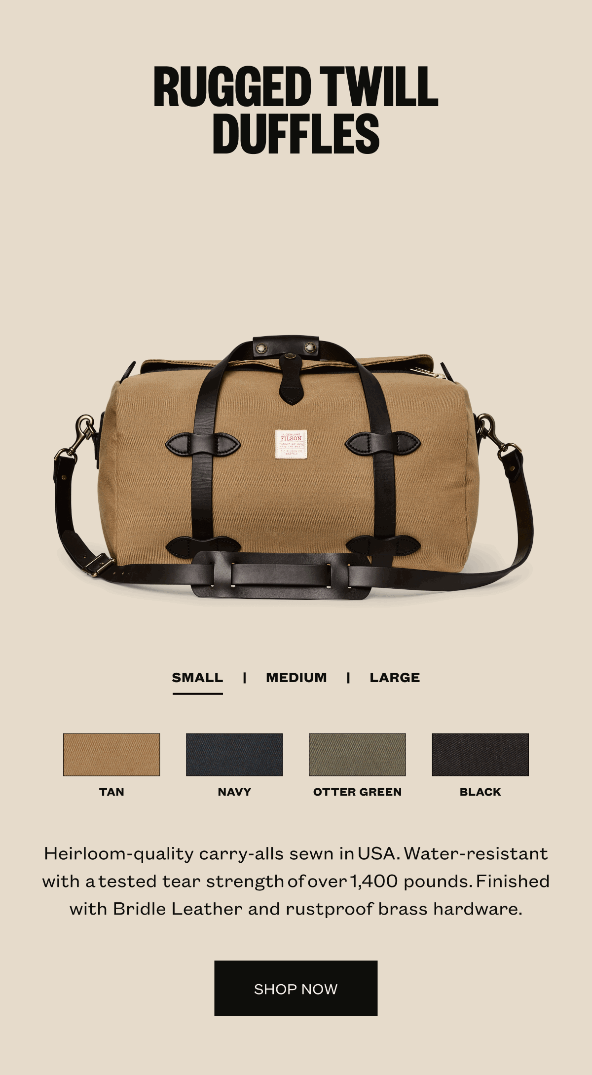 Rugged Twill Duffles