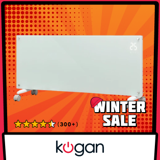 Kogan SmarterHome™ 2400W Premium Glass Panel Heater (White) Product Image