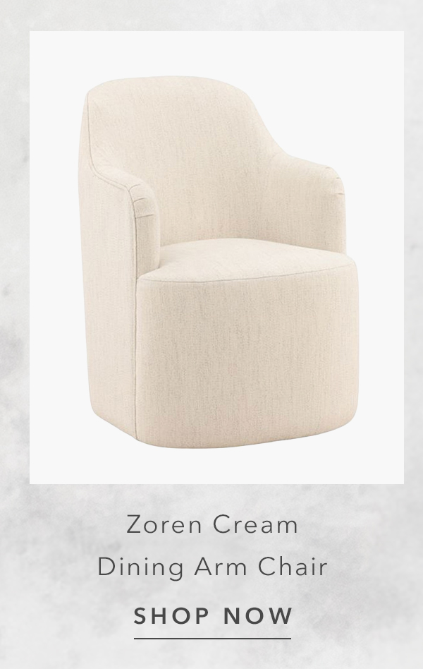 Zoren Modern Classic Cream Performance Dining Arm Chair