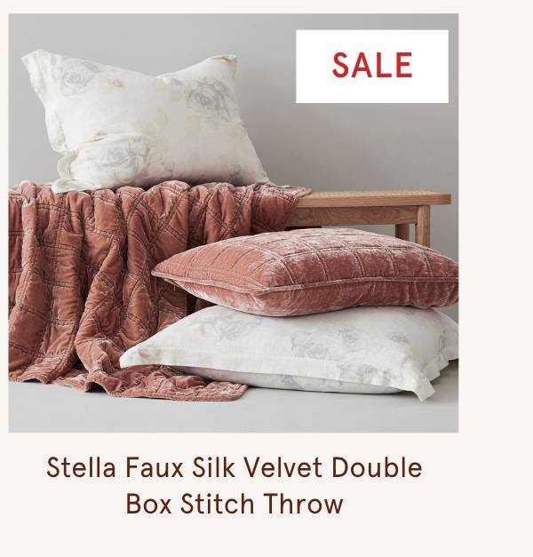 Stella Faux Silk Velvet Double Box Stitch Throw