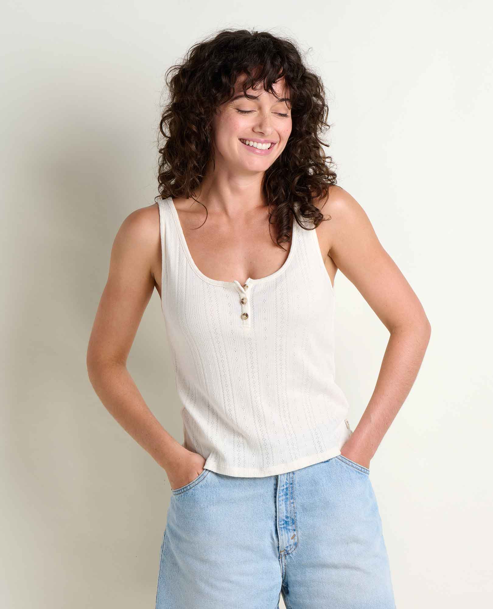 Image of Foothill Pointelle Henley Tank