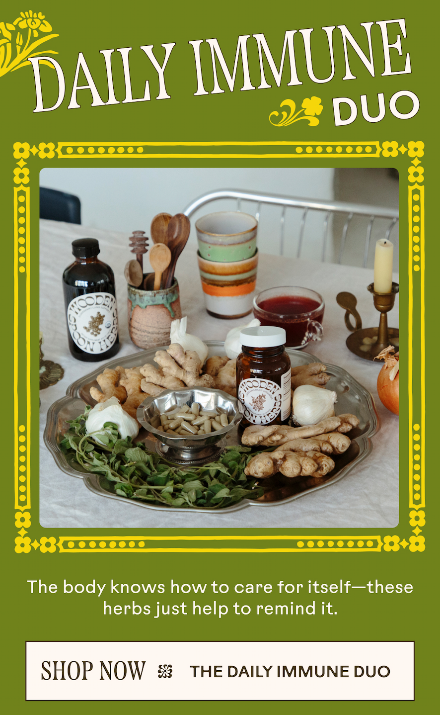 DAILY IMMUNE DUO. The body knows how to care for itself—these herbs just help to remind it.