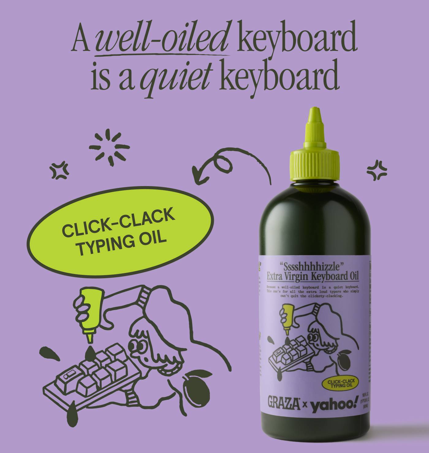 A well-oiled keyboard is a quiet keyboard