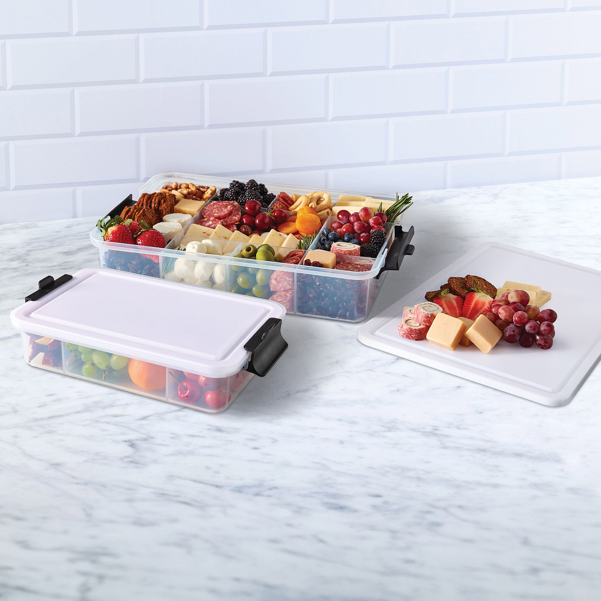 Sabatier Snacklebox 2-Piece Set with Cutting Board Lids