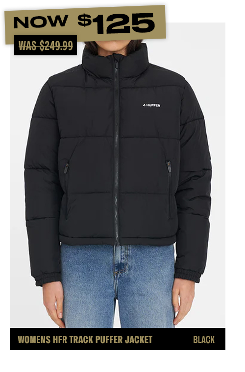 WOMENS HFR TRACK PUFFER JACKET BLACK