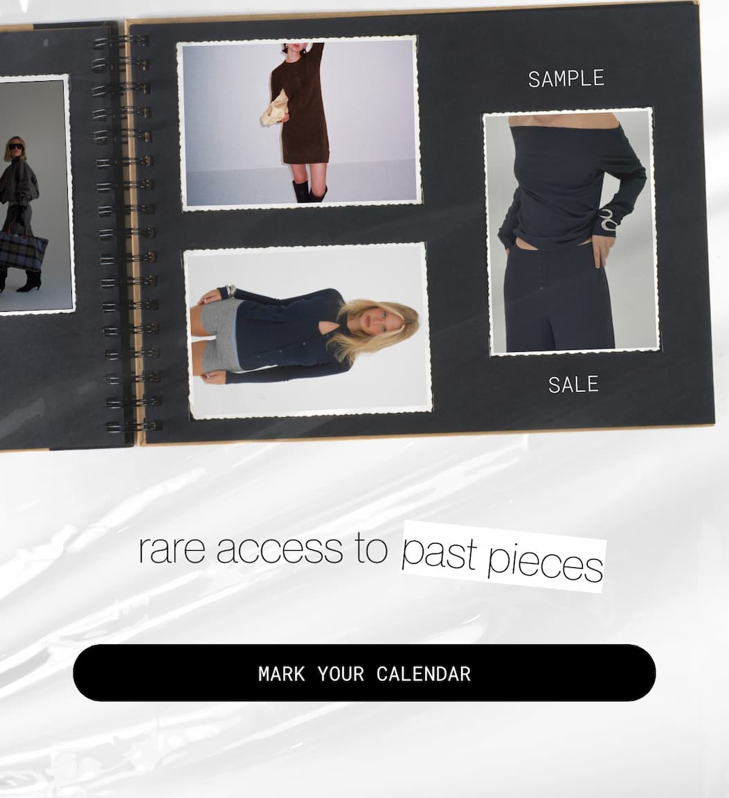 sample sale | rare access to past pieces | mark your calendar
