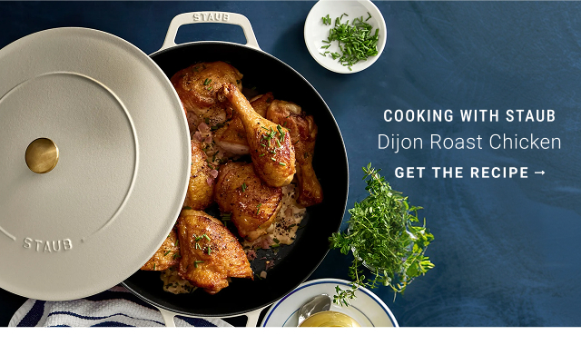 cooking with staub - Dijon Roast Chicken - get the recipe
