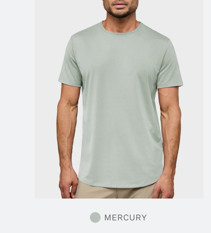AO Curve-Hem Tee in Mercury