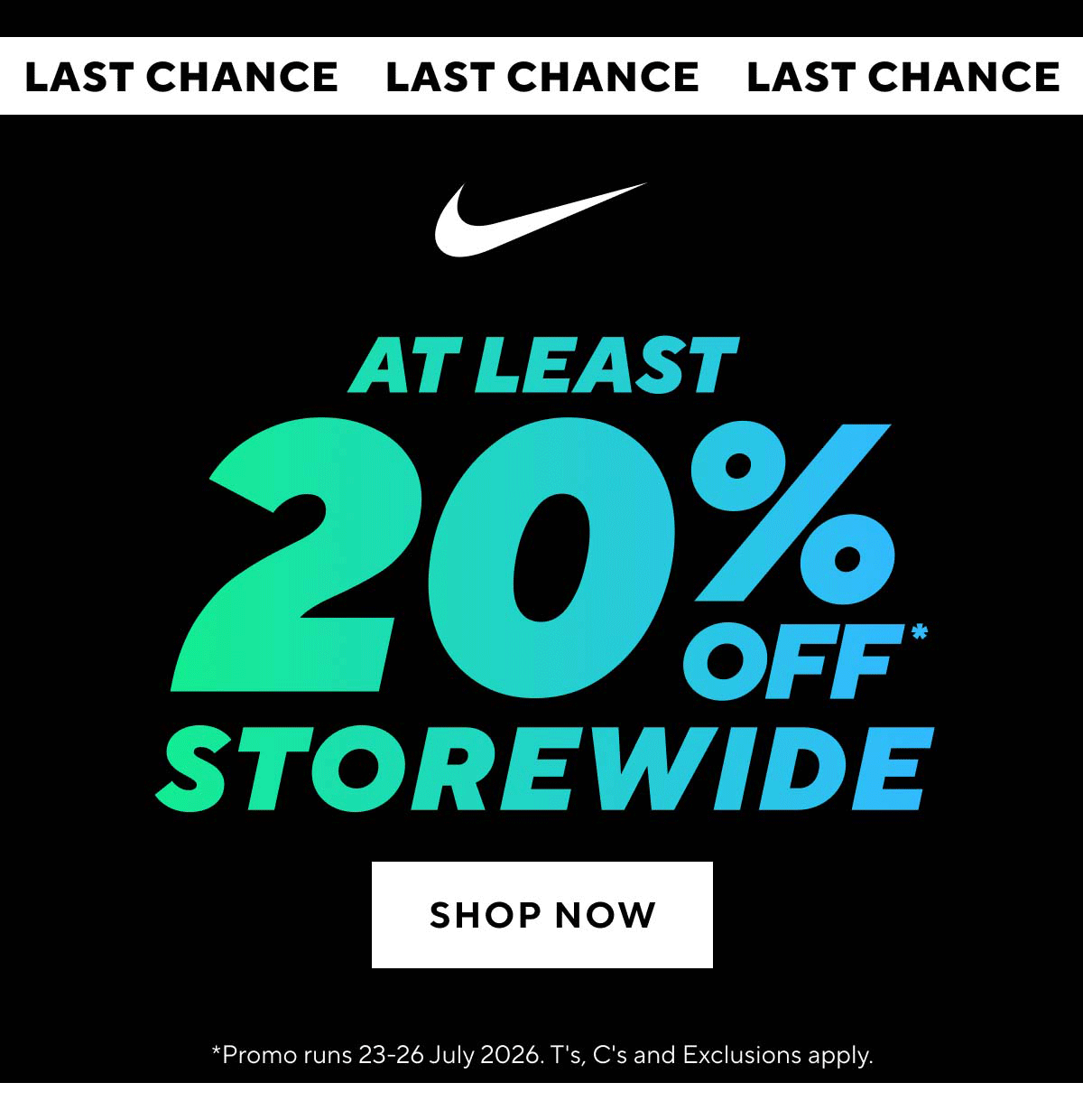 At Least 20% Off Storewide