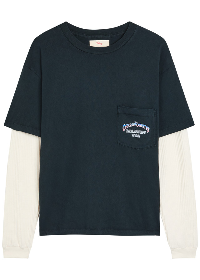 CHERRY LOS ANGELES Country Road printed layered cotton-blend T-shirt