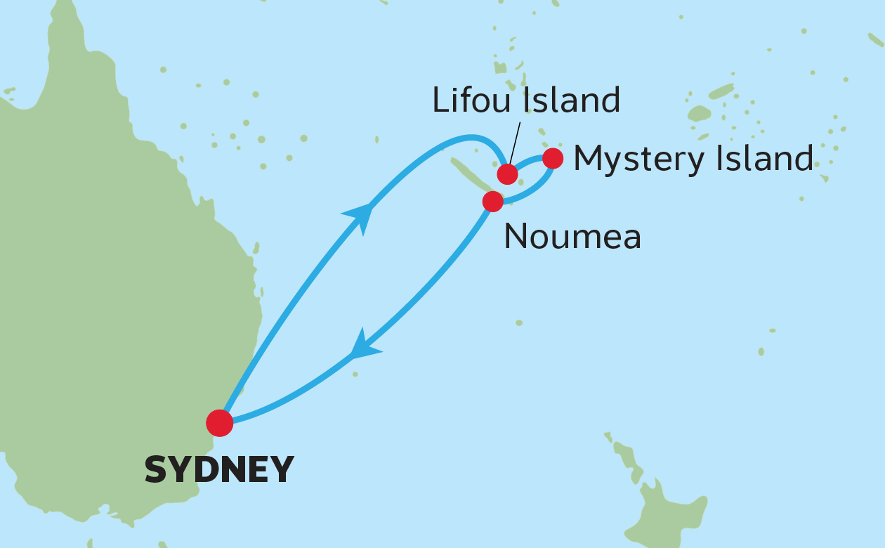 FLY, STAY & CRUISE<br>SOUTH PACIFIC MAP