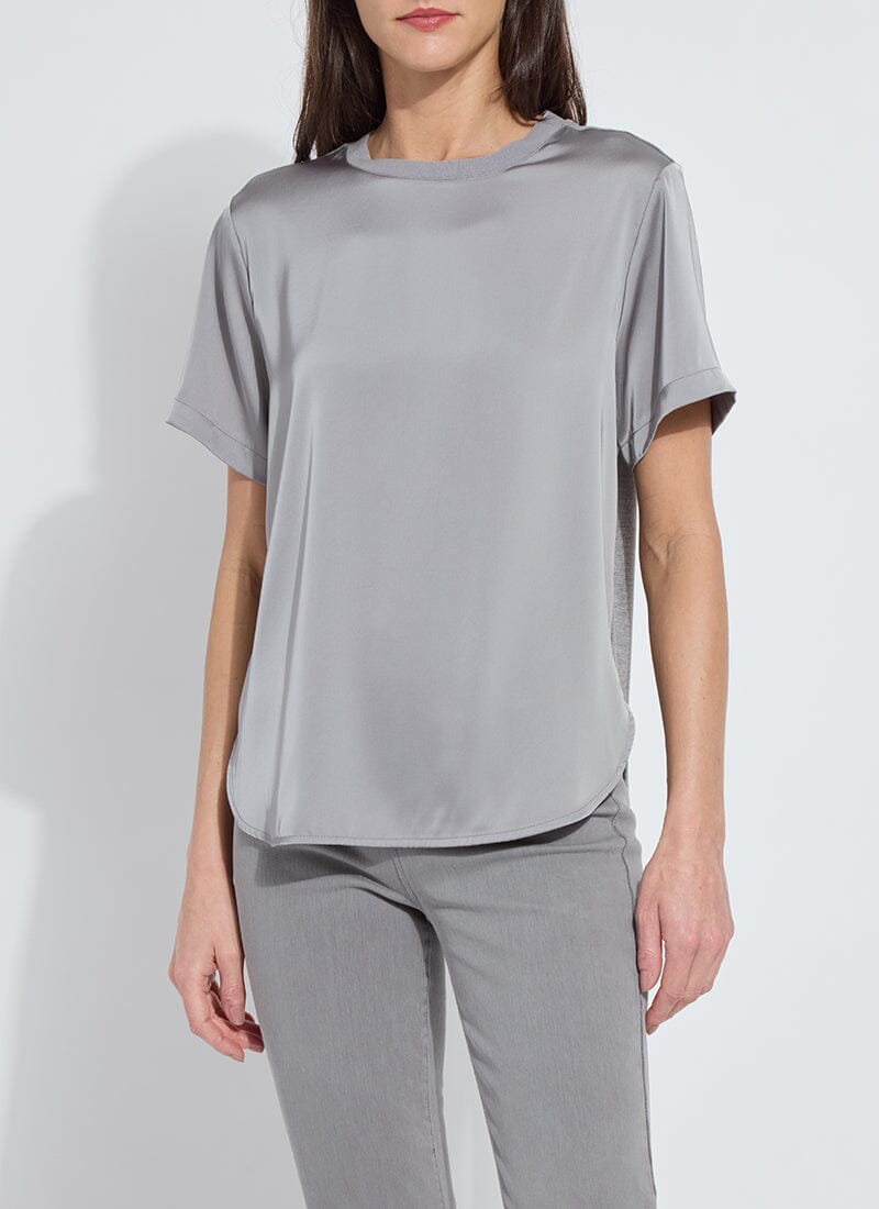 Image of Aline Crew Neck Mix Media Top