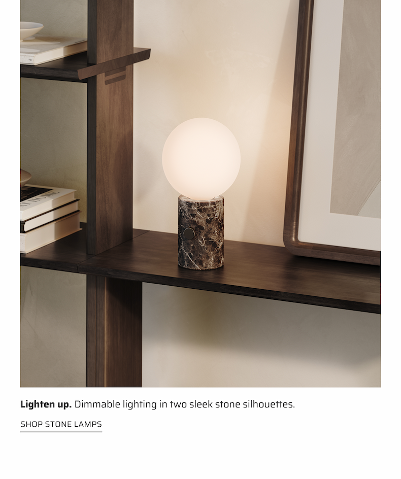 Lighten up: Dimmable lighting in two sleek stone silhouettes