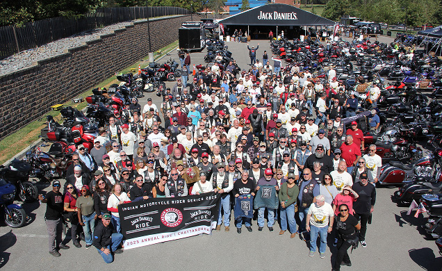 Group of Riders and Volunteers at Indian Motorcycle Jack Daniel's &reg; Ride